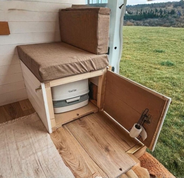 Porta Potti in a van